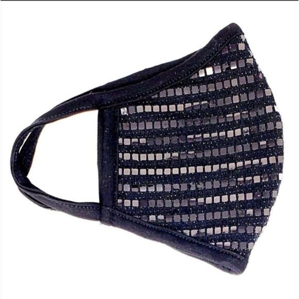 Elegant Black and Silver Women's Face Mask